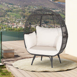 Giantex Oversized Wicker Egg Chair, Outdoor & Indoor Hammock Chair with Thick Cushions, 2-Person PE Rattan Lounge Chair Swing Chair for Patio, Backyard,Porch, 450 LBS Weight Capacity (Mix Brown) Giantex