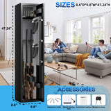 Emasme 2 Gun Safe, Gun Safe for Rifles and Pistols, Quick Access Long Gun Safes for Rifles, Electronic Gun Cabinet with Removable Gun Rack, Pistols Pockets for Home Office Garage (2-3 Guns Safe) Emasme