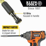 Klein Tools 32303 Multi-Bit Screwdriver / Nut Driver, Impact Rated 14-in-1 Magnetic Screwdriver Set Phillips, Slotted, Square, Combo, Torx Klein Tools