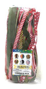 Christmas Ribbons - Assorted Ribbon for Crafts Fabric Ribbon Assortment Variety Pack Holiday Trim Bulk Scraps Bundle 30 Yards AoneFun