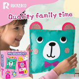 My First Sewing Kit for Beginners Kids Children's Arts and Crafts, 6 Easy DIY Projects of Stuffed Animals and Pillows Craft for Kids Toys for Ages 4 5 6 7 8 9 Boys Girls Gift, Learn to Sew, Embroidery R RUCKERCO