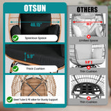 OTSUN Outdoor Egg Chair Set of 2, PE Wicker Chair with 4 Thicken Cushions, Oversized Indoor Chairs with Durable Steel Frame Perfect for Balcony, Backyard, Bedroom, Patio Chairs 440 lbs Capacity, Black OTSUN