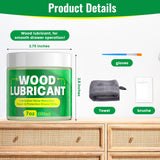 HONKID Wood Lubricant, 7OZ Drawer Wax Wood Lubricant Multi-Purpose Wax for Drawers, Doors, & Windows, Reduce Noise, Restore Antique Furniture, Non-Toxic and odorless, Door Hinge Lubricant HONKID