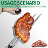 FULLHI butcher's fork with wood Handle Stainless Steel Meat Fork/Kitchen Tool, 12.4 Inch, Carving Fork FULLHI