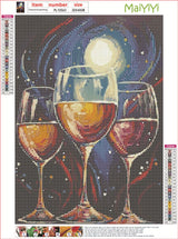 MaiYiYi Wine Glass Diamond Painting Kit, 5D Full Round Diamond Painting by Numbers, Crystal Rhinestones Wine Diamond Painting Kits Arts Crafts Kitchen Wall Decor for Adults Beginners (30 x 40 cm) MaiYiYi