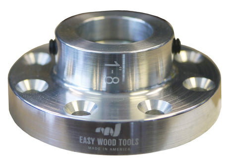 Easy Wood Tools 3" Diameter Bright Polished Aluminum Faceplate (F430) with 1" X 8 TPI (F430) Diameter Faceplate with Set Screws, 8 Large Mounting Screw Holes, Spanner Hole Easy Wood Tools