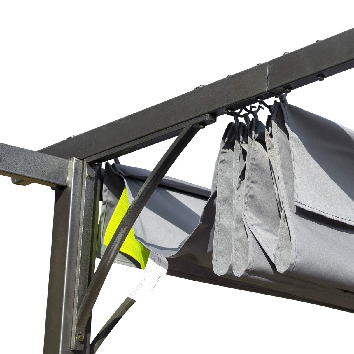 Outsunny 10' x 10' Outdoor Retractable Pergola Canopy, Metal Patio Shade Shelter for Backyard, Porch Party, Garden, Grill Gazebo, Gray Outsunny