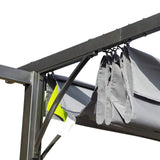 Outsunny 10' x 10' Outdoor Retractable Pergola Canopy, Metal Patio Shade Shelter for Backyard, Porch Party, Garden, Grill Gazebo, Gray Outsunny