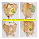 WELLAND Tree Stump Stool Live Edge, Natural Edge Side Table, Plant Stand, Nightstand, Mushroom Stool 14" Tall WELLAND