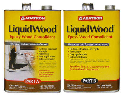 Abatron LiquidWood 2 Gallon Kit 2 Part Structural Epoxy Wood Hardener and Consolidant Resin. - WoodArtSupply