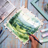 AWIZOM 120 Pcs Blank Wooden Puzzle Pieces for Crafts 3.5x2.99 Inch Wooden Puzzle Shape Cutouts Unfinished Freeform Jigsaw Wood Puzzles for Arts & Crafts, DIY Projects, Painting, Home Decoration AWIZOM