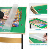 BuilderButler 1500pcs Puzzle Table with Legs,34.25" x 25.2"Wooden Jigsaw Puzzle Board with 4 Drawers & Cover,Height Adjustment & Weight optimization BuilderButler