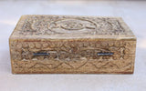 DharmaObjects Triple Moon Hand Carved Jewelry Trinket Keepsake Wooden Storage Box (Triple Moon, Large) DharmaObjects