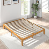 Sweetcrispy Solid Wood Bed Frame, King Size Bed Base with Wood Slat Support, Sturdy, Stylish & Noise-Free Design, No Box Spring Needed, Easy Assembly, 12 in Natural Pine Sweetcrispy