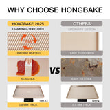 HONGBAKE Baking Sheet Pan Set, Cookie Sheets for Oven, Nonstick Half/Quarter/Jelly Roll Pans with Diamond Texture Pattern, Heavy Duty Cookie Tray HONGBAKE