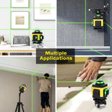 EODOJU Laser Level, 4 x 360° Laser Level with Tripod, Self Leveling Laser Level 4D Green Lazer Level 16 Lines Laser Level 360 Self Leveling for Construction, Picture Hanging, Floor Tile, Renovation EODOJU