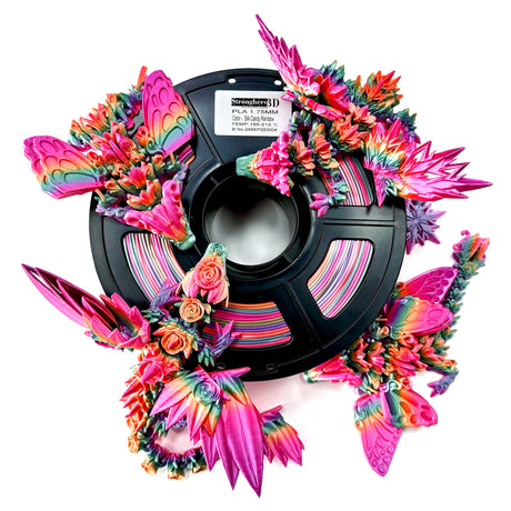 Stronghero3D PLA 3D Printer Filament 1.75mm,Candy Silk Rainbow,Multi Color,Net Weight 1kg(2.2lbs) Accuracy +/-0.05mm Stronghero3D