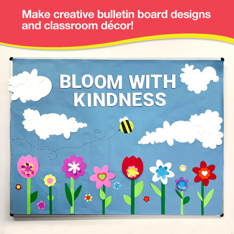 FreshCut Crafts: 280 Pieces of DIY Flower Cutouts with IDEA Guide - 2-Sided Punch Out Tulips, Daisies, Daffodils, Flowers Ideal for Spring Craft Projects, and Mother's Day DIY Gift Craft FreshCut Crafts