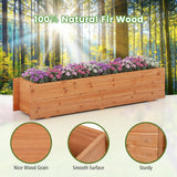 CLEEMAN Raised Garden Bed, Rectangle Wood Garden Planter with 2 Drainage Holes & Removable Bottom, Planter Box Outdoor for Fruit Vegetable Flower Herb, 44” x 11” x 10” CLEEMAN