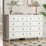 wanan 10 Drawer Dresser, 55" Modern White Dressers and Chests of Drawers, 10 Drawer Wide Dressers for Bedroom wanan