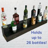 Tiered Bottle Shelf | 2 Tier Liquor Bottle Display | Bar Organization | Display Shelf | Wine Shelf | Bar Display | Kitchen Counter Shelf (30", Black) RBD Home