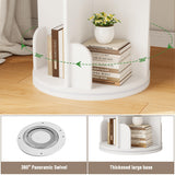 INNOD Rotating Bookshelf with Light, 4 Tier Spinning Bookshelf Tower, 360° Revolving Bookcase, Small Corner Book Shelf for Kids Rooms, Bedrooms, Living Rooms, Home Offices, and Compact Areas, White INNOD