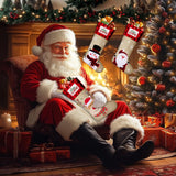 DeckTheHalls Christmas Stockings, 3 PCS Personalized Christmas Stocking, 19” Large Holiday & Family Stocking for Christmas Tree Decoration | Fireplace Party Decoration DeckTheHalls