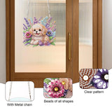 AiYuanzsh 5D Diamond Painting Hanging Pendant Kit with Chain, Cute Dog DIY Crystal Rhinestone Diamond Art Suncatcher Ornament for Window, Door, Wall, Home Decor Gift (25.2x23.8 cm) AiYuanzsh
