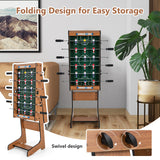 Goplus Folding Foosball Table, 27” Wooden Soccer Game Table with 2 Foosballs & Score Keepers, Indoor Outdoor Portable Football Game Set for Kids Adults, Arcades, Bar, Party, Family Nights Goplus