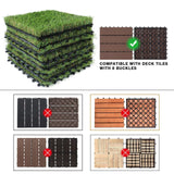 XLX TURF Artificial Grass Tiles Interlocking Turf Deck Set 9 Pack - 12"x12" Synthetic Fake Grass Self-draining Mat Flooring Decor Pad for Dog Pet Indoor Outdoor, 8 Buckle Systerm XLX TURF
