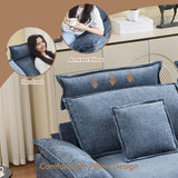 72'' Cloud Modern Loveseat Couch with Detachable Headrest, Modular Sectional Sofa Couch Deep Love Seat, Oversized 2 Seater Chenille Comfy Sofa with Armrests for Living Room, Blue Abbrevi