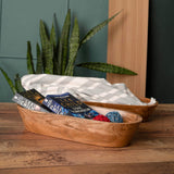 Wooden Dough Bowl – Handmade Decorative Bowls for Home Decor, Bathroom, Kitchen Counter & More - Acacia Wood Large Dough Bowl Fits Cosmetics, Keys & Other Knick Knacks – Great Boho Home Decorations Luxe Designs