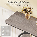 Tribesigns 41.3" Console Table, Industrial 4-Tier Sofa Table Entryway Table with Circle Base, Narrow Wood Accent Tables with Storage Shelves for Living Room, Hallway, Foyer, Gray Tribesigns