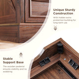 ACCOHOHO Farmhouse Nightstand with Charging Station, 24 Inch Wide End Table with 3 Large Drawers & Bar Handles, Rustic Wood Small Dresser Chest of Drawers for Bedroom, Living Room, Closet, Brown ACCOHOHO