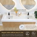 72 Inch Floating Sink Bathroom Vanity Wall Mount Double Vanities Overflow Mordern Large Storge Cabinet with Ceramic Countertop Double Soft Closing Drawers Pre-Assembled ALTAIR