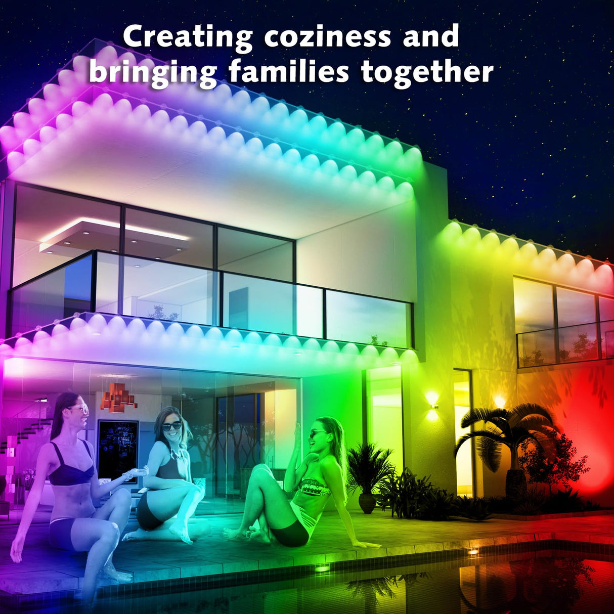 Permanent Outdoor RGB Lights,Waterproof Smart LED Eaves Lights with App/Remote Control,for Christmas and All Holiday Decor,Daily and Accent Lighting,House Roof and Garden Lighting (100FT) SINLEY