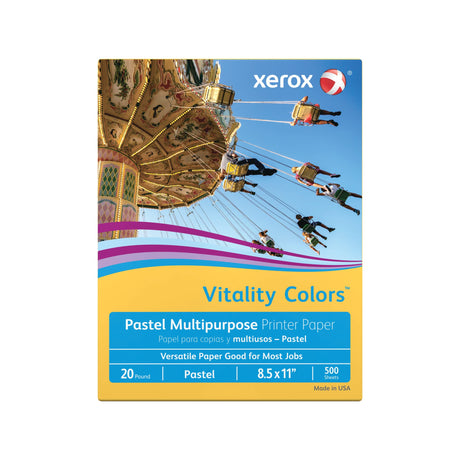 Xerox® Vitality Colors™ Multipurpose Printer Paper, Letter Paper Size, 20 Lb, 30% Recycled, Goldenrod, Ream Of 500 Sheets Xerox