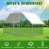 NUGRIART Large Metal Chicken Coop Walk-in Poultry Cage with Water-Resident and Anti-UV Cover Duck Rabbit Cat House Outdoor Chicken Run Pen NUGRIART
