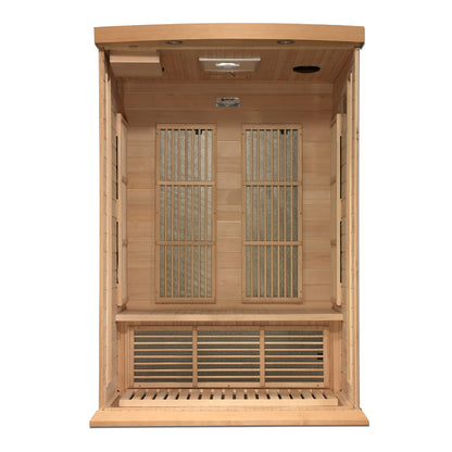 DYNAMIC SAUNAS Maxxus MX-K206-01 Elite 2-Person Near Zero EMF (Under 2 MG) FAR Infrared Sauna, (Canadian Hemlock) Curb Side Delivery - WoodArtSupply