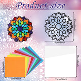 Gueevin 36 Sheet Mandala Window Clings Color Your Own Stained Glass Window Cling Arts and Crafts DIY Kit with Colorful Cotton Paper Contact Paper Crafts for Adults Kid Teen, 6 x 6 Inch Gueevin