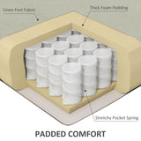 White Linen Recliner Chair with Heat & Vibration Massage, Modern Push Back Single Sofa for Living Room/Bedroom, 30.75" W x 32.75" D, Easy Control Remote & Side Pocket Generic