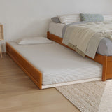 AFI, Barcelona Full Panel Platform Bed with Twin Trundle, Light Toffee AFI