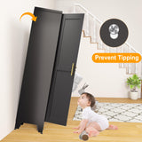 Ckzbx Black Metal Cabinets with Doors and Shelves, 61" H Storage Cabinet Pantry Cabinet Garage Cabinets for Kitchen, Living Room, Dinning Room Ckzbx