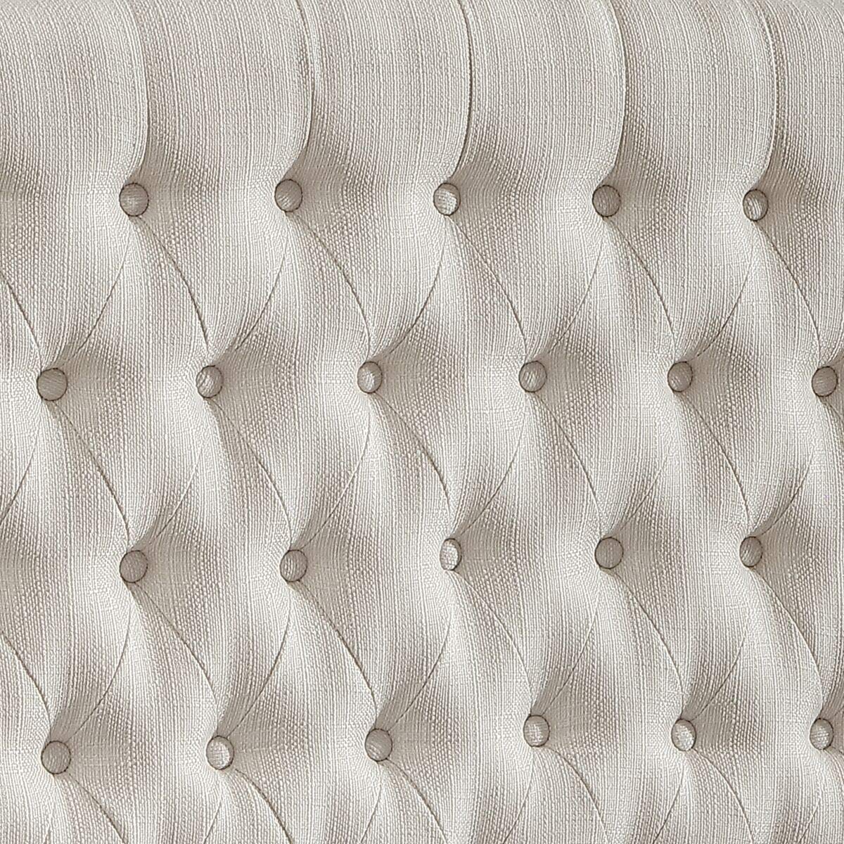 24KF Linen Upholstered Tufted Button King Headboard and Comfortable Fashional Padded King/California King Size headboard - Ivory 24KF