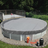 TANG 22' ft Round Pool Covers for 18 Feet Round Above Ground Tank Spa Pool Covers Winter Leaf Pool Covers Wire Rope Hemmed All Edges 4ft Overlap, Trampoline Cover (18', Light Grey) TANG