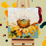 Framed Paint by Numbers Kit for Adults Beginners & Kids Ages 8-12, Sunflower Acrylic Easy Paint by Number with Frame, Watercolor Paint by Number Kits on Canvas Framed (10 * 10 Inch, without Easel) Offito