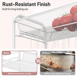 TOOLF 4-Tier Rolling Cart, Metal Utility Cart with 3 Hooks, Easy Assemble Mobile Storage Trolley On Wheels, Metal Shelving Units Kitchen Bathroom Laundry Room TOOLF