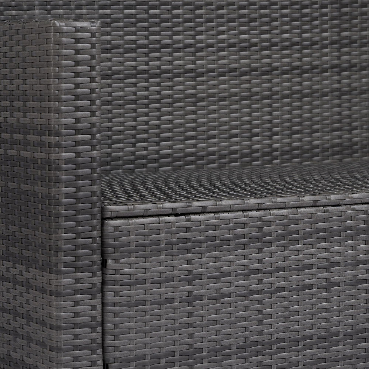 Outsunny 4 Piece Wicker Patio Furniture Set with Cushions, Outdoor Sectional Furniture with 2 Sofa, Loveseat, and Glass Top Coffee Table, Conversation Sofa Sets for Garden, Gray Outsunny