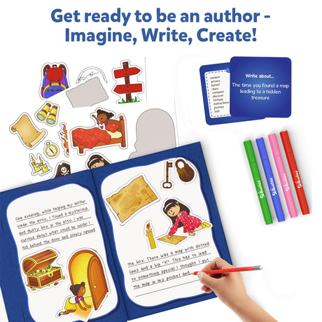 Skillmatics Storybook Art Kit - Create Adventure Stories, DIY Craft & Writing Kit with 300+ Stickers, Scrapbooking & Journal Activity, Gifts for Kids Ages 5, 6, 7, 8, 9, 10 Skillmatics