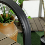 Outsunny 3 Piece Patio Bar Set, Outdoor High Top Table and Chairs Set with Umbrella Hole, Aluminum Frame Bistro Set for Lawn, Garden, Balcony Outsunny